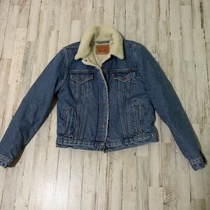 Levi’s Blue Denim Jacket with Sherpa Lining